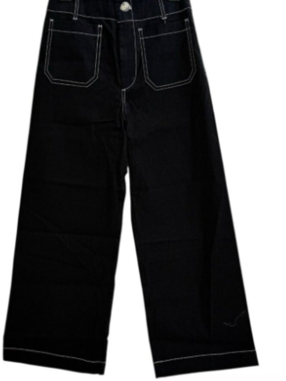 Anthropologie Colette Contrast-Stitch Cropped Wide-Leg Pants Maeve - Picture 3 of 3